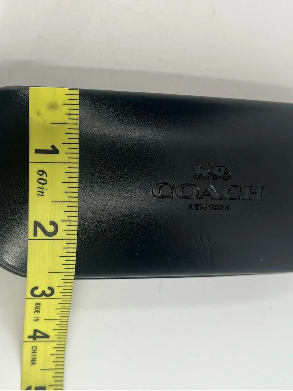 COACH New York Black Leather Eyewear Clamshell Case